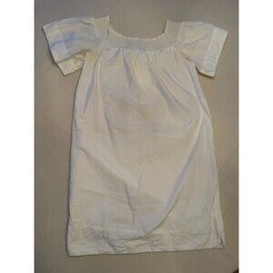 J. Crew White Poplin Smocked Off Shoulder Dress Size 00P